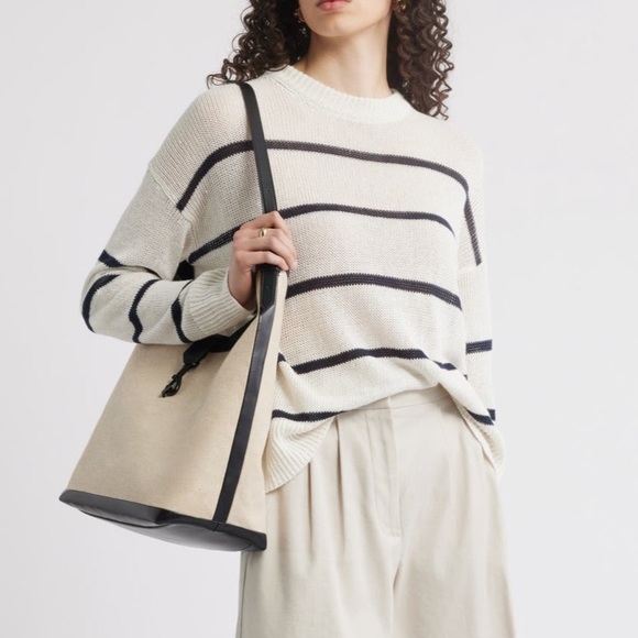 Nordstrom Cream Striped Sweater - Picture 2 of 5